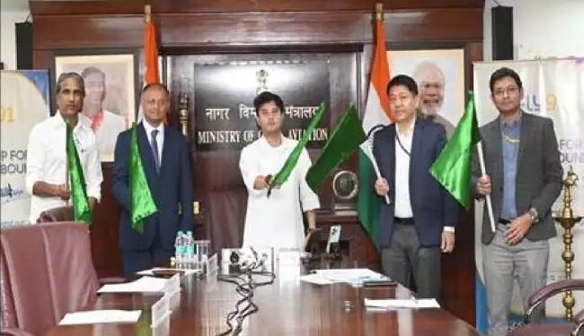 ज्योतिरादित्य एम. सिंधिया ने नई एयरलाइन फ्लाई 91 की उद्घाटन उड़ान को झंडी दिखाई