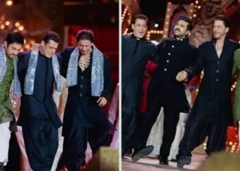 अनंत के प्री वेडिंग फंक्शन में शाहरुख, सलमान और सैफ ने खींचा ध्यान, वायरल हुआ वीडियो