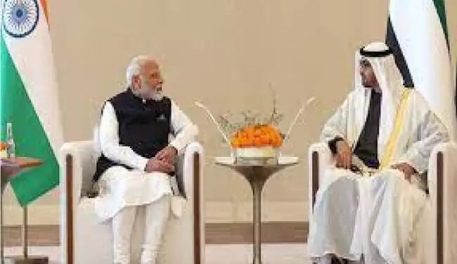 प्रधानमंत्री नरेंद्र मोदी ने यूएई के राष्ट्रपति से मुलाकात की, कई मुद्दों पर चर्चा