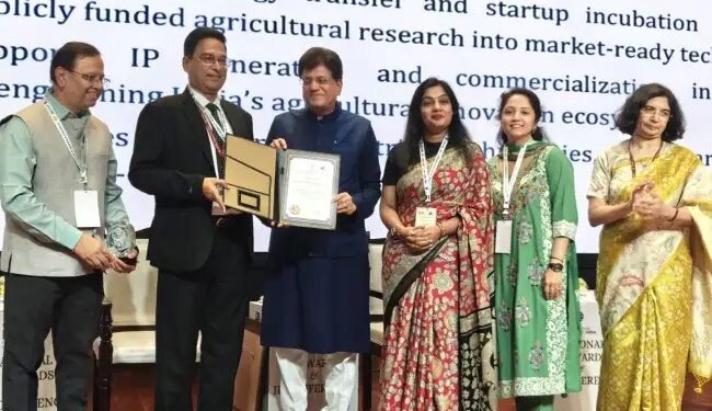 पुसा कृषि (आईसीएआर-आईएआरआई) को ‘बेस्ट इनक्यूबेटर फॉर नर्चरिंग आईपी’ का राष्ट्रीय बौद्धिक संपदा पुरस्कार