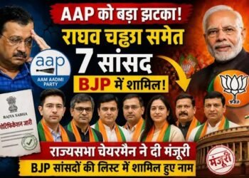 AAP को बड़ा झटका: राघव चड्ढा समेत 7 राज्यसभा सांसद BJP में शामिल, सदन में बदली सियासी तस्वीर