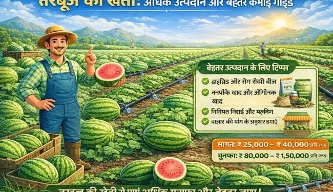तरबूज की खेती: अधिक उत्पादन और बेहतर कमाई गाइड