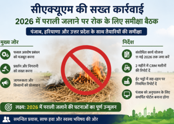 पराली जलाने पर सख्त हुआ सीएक्यूएम, राज्यों को 2026 सीजन से पहले तैयारियां तेज करने के निर्देश