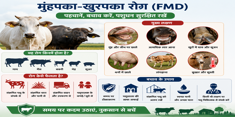 मुंहपका-खुरपका रोग: पशुधन के लिए गंभीर चुनौती, समय पर बचाव है सबसे बड़ा उपाय