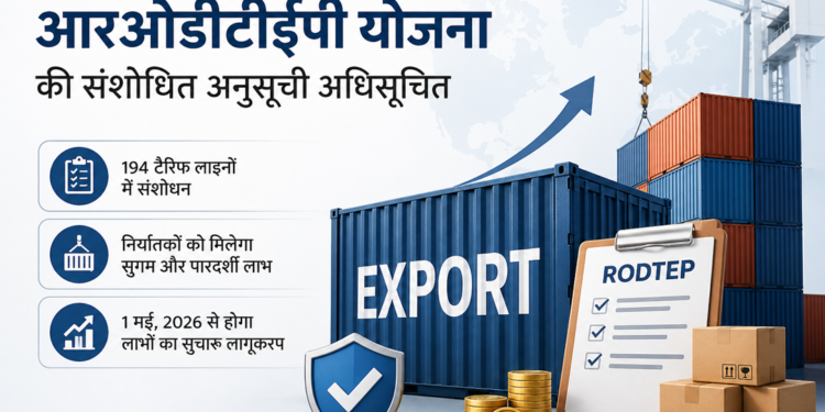 आरओडीटीईपी योजना में बड़ा संशोधन, निर्यातकों को मिलेगा आसान और पारदर्शी लाभ