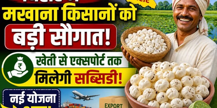 मखाना क्रांति 2026: बिहार सरकार की नई योजना से खेती से एक्सपोर्ट तक बरसेगी सब्सिडी, किसानों की आय में बड़ा उछाल!