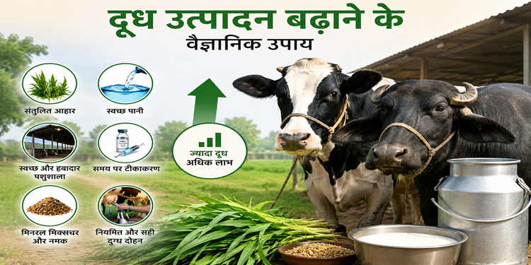 गाय और भैंस का दूध उत्पादन बढ़ाने के वैज्ञानिक उपाय