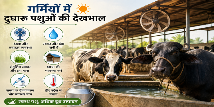 गर्मियों में दुधारू पशुओं की देखभाल कैसे करें? जानिए दूध उत्पादन बढ़ाने और हीट स्ट्रेस से बचाने के प्रभावी उपाय