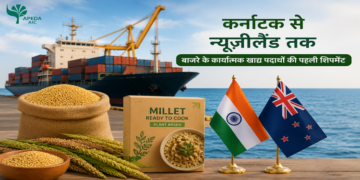 एपीडा की बड़ी पहल: कर्नाटक से न्यूजीलैंड रवाना हुई बाजरा आधारित कार्यात्मक खाद्य पदार्थों की पहली समुद्री खेप, किसानों को मिलेगा वैश्विक बाजार