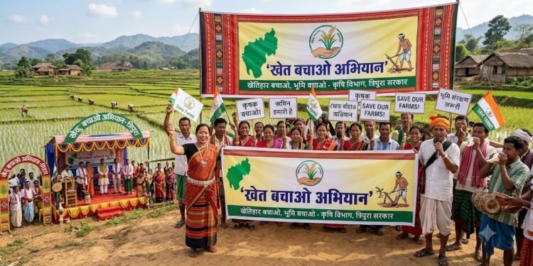 त्रिपुरा में ‘खेत बचाओ अभियान’ शुरू, प्राकृतिक खेती और संतुलित उर्वरक उपयोग पर जोर