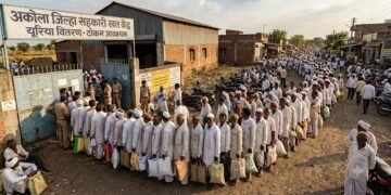 अकोला में यूरिया के लिए लंबी कतारें, खरीफ सीजन से पहले किसानों की बढ़ी चिंता
