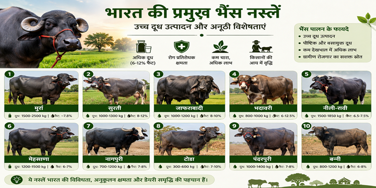भारत की प्रमुख भैंस नस्लें: डेयरी विकास और ग्रामीण अर्थव्यवस्था की मजबूत आधारशिला