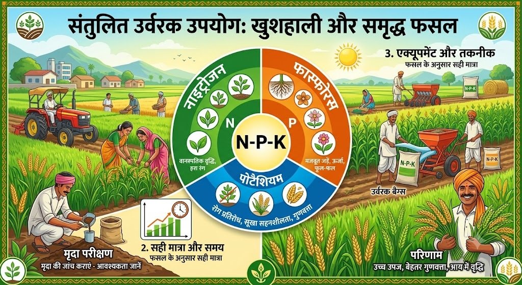 संतुलित उर्वरक उपयोग को दर्शाता यह फोटो