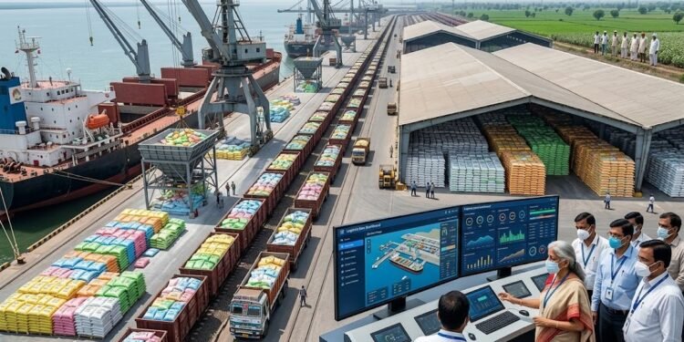 कांडला बंदरगाह, दीनदयाल पोर्ट अथॉरिटी, उर्वरक हैंडलिंग, Fertilizer Logistics, खरीफ 2026, DAP, यूरिया, NPK, उर्वरक आपूर्ति, कृषि समाचार, Agri News Hindi, Fertilizer News, कांडला बंदरगाह पर उर्वरक हैंडलिंग में रिकॉर्ड प्रदर्शन