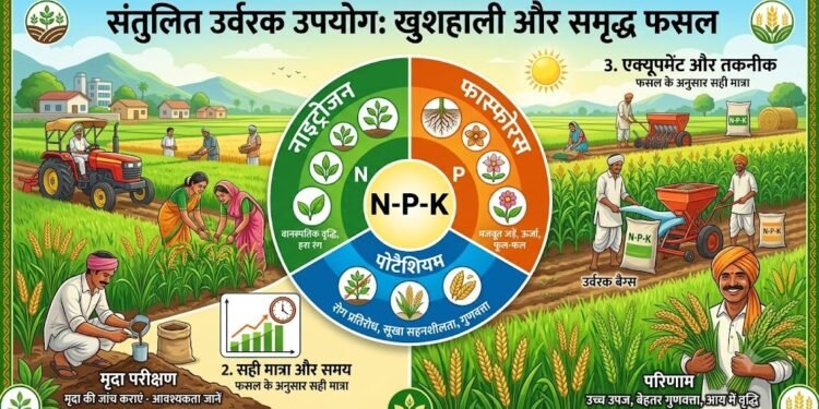 संतुलित उर्वरक उपयोग को दर्शाता यह फोटो
