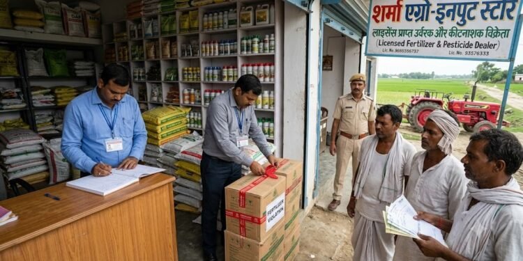 मोतिहारी में 7 उर्वरक व कीटनाशक विक्रेताओं पर कार्रवाई