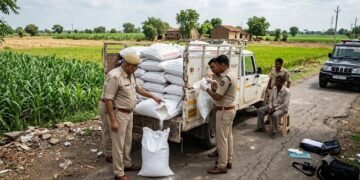गुजरात में अहमदाबाद ग्रामीण SOG द्वारा पकड़ी गई अवैध यूरिया की खेप
