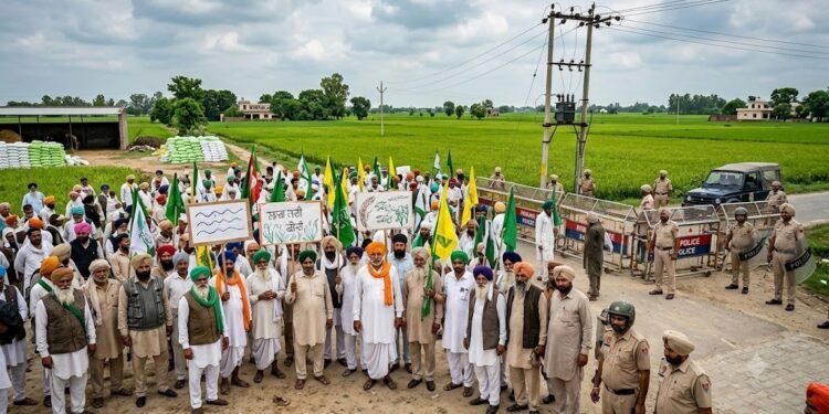 पंजाब में खाद और बिजली की मांग को लेकर किसान आंदोलन
