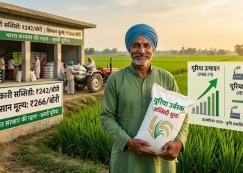 भारत में यूरिया सब्सिडी के कारण कम कीमत पर मिलने वाली यूरिया की बोरी