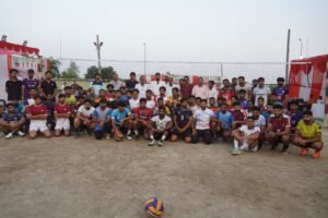 Rural youth displayed their enthusiasm at the 5th KVPL trials in Meerut, with over 100 children testing their volleyball skills.