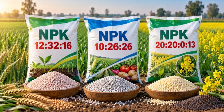 एनपीके 12:32:16, 10:26:26 और 20:20:0:13 खाद में पोषक तत्वों का अंतर