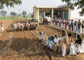 रबी सीजन में 1.70 करोड़ टन खाद स्टॉक के बावजूद खाद की चिंता करते किसान